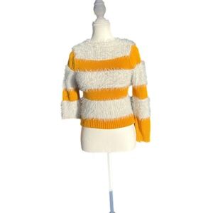 Chelsea & Violet : Kids yellow and white fuzzy sweater